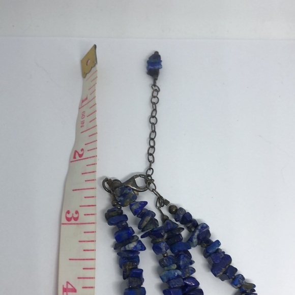 VINTAGE lapis lazuli sterling silver necklace double layer. - Picture 5 of 5